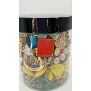 Vintage Jewelry Mystery Jar Wearable Rings Earrings Necklace Lot